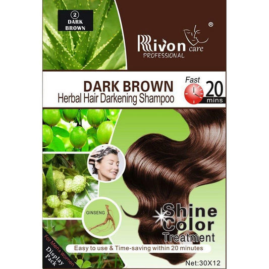 Rivon Hair Colour Shampoo Dark Brown
