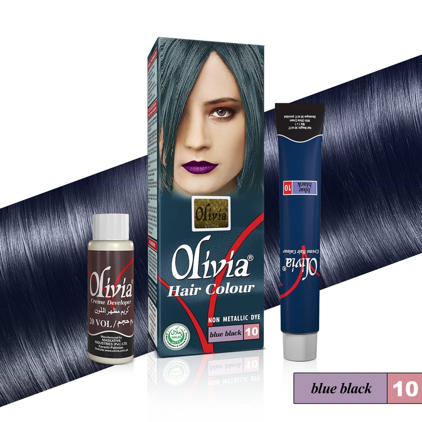 Olivia Hair Colur Blue Black 10